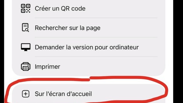 Option Sur l'écran d'accueil sur iPhone